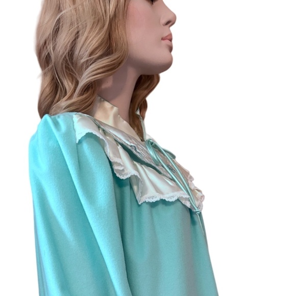 Vintage Apostrophe Fleece Dressing Gown Robe House Dress Coat ½ Front Zip Plush - Picture 3 of 16